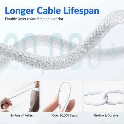 LOGICMPOS USB-C Fast Charging Cable 1M & 2M | 60W PD | iPhone 15, MacBook & Samsung Compatible LOGICMPOS