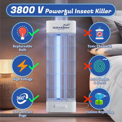 ALSHABAH Mosquito Killer 3800V 15W UV White | LOGICMPOS LOGICMPOS