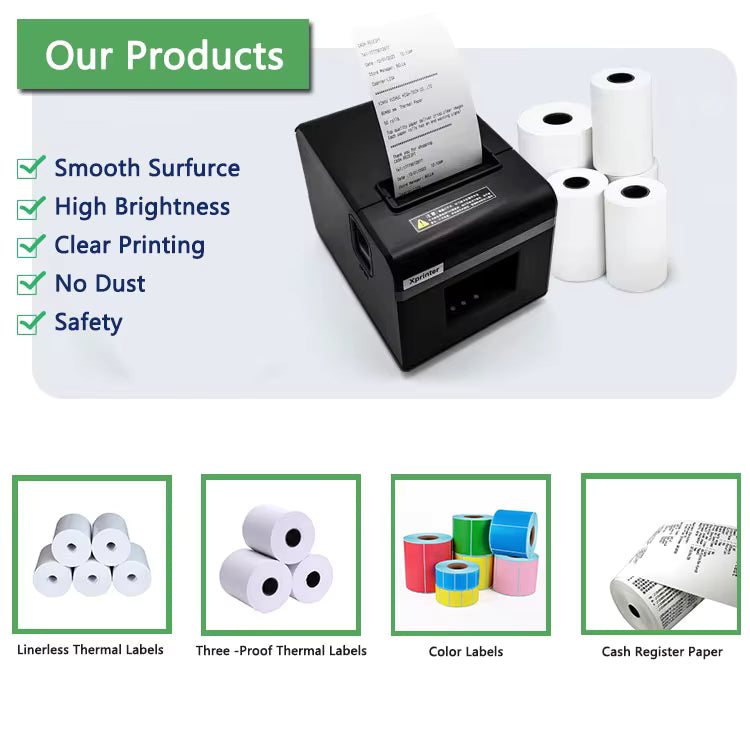 Receipt Thermal POS receipt paper Roll 80x80 l 1 BOX=50PIC