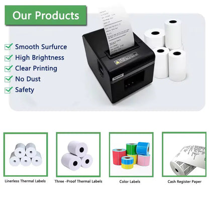 Receipt Thermal POS receipt paper Roll 80x80 l 1 BOX=50PIC - LOGICMPOS